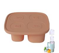 Molde Hielo Cilíndrico - Silicona 7.09x7.09x2.36in | Molde 4 Cavidades Con Tapa, Grandes Huecos Para Whisky, Cócteles, Té, Café, Uso Interior, Exterior & Camping