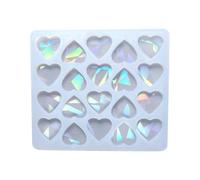 Molde holográfico de silicona con forma de corazón para pendientes, collares, tobilleras, pulseras, chocolates