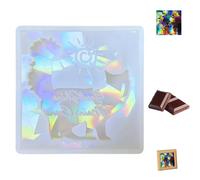 Molde holográfico de silicona para chocolate con forma de gato, fácil de liberar, reutilizable, para hornear, cera derretida (transparente)