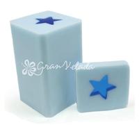 Molde Inclusión Estrella en Silicona Antiadherente, Creación de Jabón de 80g, Ideal para Originales Jabones Artesanales. Tamaño 3,5x3,5x15cm. Simple y Práctico.