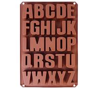 Molde Jabón profesionales 26 letras - Extra Estable de silicona molde color Chocolate Forma 34 * 22.5 * 2.5 cm