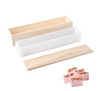 Molde largo del jabón del silicón del tamaño con el molde hecho a mano del pan del rectángulo de la caja de madera DIY