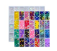 Molde multiusos para dominó de 28 cavidades para epoxi y arcilla, materiales de silicona resistentes para joyas y decoración de pasteles, moldes de silicona flexibles para manualidades