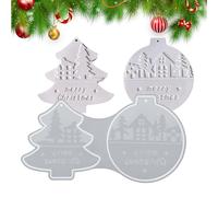Molde Navideño Para - Molde De Silicona Reutilizable Para Decoraciones De Abetos, Bolas, Estrellas Y Suspensiones - Accesorio De Bricolaje Para Resina, Pasta De Polímeros, Chocolate O Jabón -