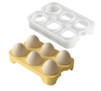 Molde organizador de huevos de cocina - 15,7 x 10,7 x 2,5 cm, silicona, 6 huecos, herramienta de manualidades, estante de almacenamiento reutilizable hecho a mano, molde flexible de alimenticio