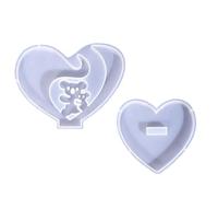 Molde ornamental en forma de corazón, molde de silicona en forma de corazón