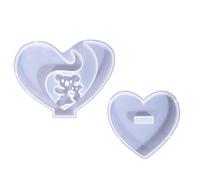 Molde ornamental en forma de corazón, molde de silicona en forma de corazón | Fundición de joyas en forma de corazón de silicona - Molde de posavasos de resina epoxi de diseño animal, pre