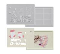 Molde Para Billetes Navideños - 2 Piezas Plantillas para Manualidades - Molde Portatarjetas Con Copo De Nieve Y Calcetín De Muñeco De Nieve Para Resina | Para Adornos Navideños Decoración