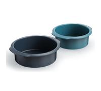 Joseph Joseph Nest™ Bake Juego de 2 Moldes Redondos Antiadherentes para Pasteles, 23 cm y 20 cm, Acero al Carbono, con Asas, Apilables, Garantía de 10 Años