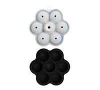 Molde Para Bolas De Hielo - Bandeja De Silicona Para Cubitos De Hielo De Baloncesto, Molde Esférico De 7 Cavidades | Enfriamiento De Bebidas Divertidas Para Días Calurosos, Bebidas De Frutas, Parrilla