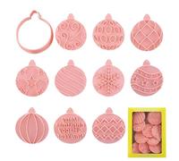 Molde para bolas de Navidad - Molde de horno navideño, galleta de bombilla | Molde para galletas ornamental molde navideño con material para alimentos, 10 moldes para galletas con adorno de la Nata