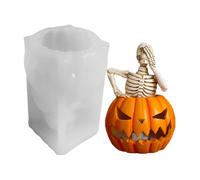 Molde para calabaza esqueleto - molde de cera de silicona de Halloween, diseño espectral | Crea una robusta decoración festiva, garantiza una fácil herramienta de artesanía demolding, riutil