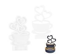 Molde para candelabro de taza de té - Forma de fundición de silicona, portavelas de triple corazón, plantilla de resina de yeso, juego de manualidades decorativas de bricolaje reutilizables | Para dec