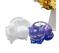 Molde para candelabro de té, molde de silicona para candelabros de hormigón, molde flexible con forma de gato para hacer velas para decoración del hogar, decoración de vacaciones, comedor, mesa de
