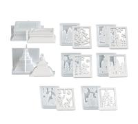 Molde Para Candeleros | Linterna Navideña de Fundición de Cemento | Moldes de Resina Epoxi Navideños 8 Piezas,Para Arte En Concreto Artesanía Manual Decoración Del Hogar Y Fiestas