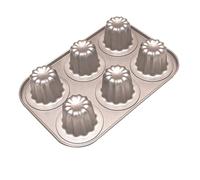 Molde para Canele Tartas para Horno y Repostería Antiadherente Molde de Bordelais para Hornear Taza para Muffins Cannele Pastel Acero al Carbono para Cannelé Gelatina Magdalenas Pudín 6 Cavidades