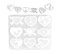 Molde para colgante de corazón - Molde creativo de corazón | Molde de silicona para decoración de escritorio, moldes de resina antiadherente, joyería y llaveros, decoración, resina, reutilizable y