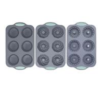 Molde para cubitos de hielo - 11,2 x 6,9 x 0,9 pulgadas, forma de cubo, diseño Easy Release Blocks Maker, molde de silicona flexible de 3 piezas, DIY, donut, jabón, molde de chocolate, bandejas para