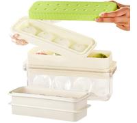 Molde para cubitos de hielo redondo, bandejas para cubitos de hielo con tapa, 8 bolas de hielo grandes de 2,28 pulgadas (5,8 cm), bandejas de hielo esféricas fáciles de quitar en una segunda