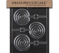 Molde para decorar cupcakes con chocolate y caramelos, con forma de piruleta en espiral