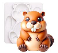 Molde para fondant, diseño de castores del bosque, decoración para tarta, 8,9 cm de alto