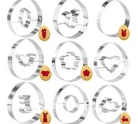 Molde para galletas de Pascua con forma de conejo | 9 piezas para hornear de acero inoxidable - Molde pastelería para quebrada, para pasteleros principiantes, apasionados, bricolaje y reuniones