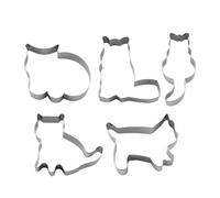 Molde para galletas de postre, diseño de gato, 5 piezas, acero inoxidable, multiusos, para fondant, queso, dulces, chocolate, fabricación de alimentos