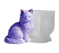 Molde para gatos - Molde artesanal de yeso con forma de gato sentado, de silicona para hacer bricolaje | Decoración creativa para centro de mesa para decoración de Cas