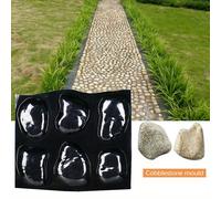 Molde para guijarros de 1 pieza, molde para piedra de hormigón, 6 moldes grandes para guijarros de roca de río, de bandeja para decoración de de jardín, adecuado para patios, jardines, pavimentación