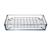 Molde para guiso de vidrio con rejilla metálica (2 piezas) | Asador XL de bor...