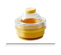 Molde para hacer bolas de hielo, plegable, a prueba de fugas, 325 ml, con pajita y tapa, taza para hacer bolas de hielo, para zumos, leche, limonada, cócteles, bebidas, hogar, gimnasio, oficina