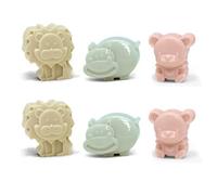 Molde para Hacer Jabón 6 Animalitos en Uno | León, Osito e Hipopótamo | Molde de Gran Velada para Jabones de Glicerina de 95g (6 unid)