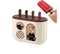 Molde para hacer paletas de hielo, 4 cavidades de fácil liberación, para congelador, panadería, picnic, reuniones familiares, infantiles, de verano