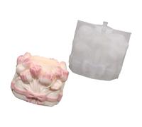 Molde para hacer velas, molde de flor de silicona para resina de cera y yeso, forma de racimo floral con base de cinta para decoración de escritorio, vela de flor de fundición de silicona, resina de
