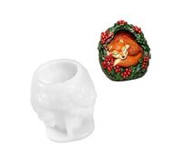 Molde para hacer velas navideñas en silicona flexible, forma de fundición en relieve 3D para proyectos de decoración de temporada, forma de fundición de cera, herramienta de decoración de invierno, de