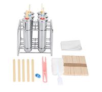 Molde para helado, MAGT 6PCS 304 Molde para paletas de hielo de seguridad de acero inoxidable duradero de doble ranura