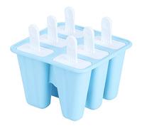 Molde para helado, molde de silicona, herramienta para hacer helados DIY, accesorios de cocina reutilizables para postres caseros, azul, 4 o 6 piezas (6 palos)