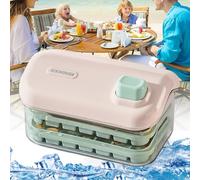 Molde Para Hielo Con Tapa Y Cubo | Cubitera Doble con Tapa y Contenedor para Congelador - Herramienta De Liberación Fácil Para Hacer Cubitos,Para Whisky Bebidas Cócteles Vodka Y