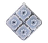Molde para hielo de 4 cavitaciones con tapa de embudo, molde de hielo portátil sin capas para bebidas, whisky y cócteles.