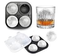 Molde Para Hielo Esferas Y Cubos Grandes, 4.3x 6.5cm Cubitera de Silicona con Forma de Estrella de la Muerte Redonda, Cubiteras para Hielo Grande Molde, para Dulces Pudín, Gelatina, Zumo, Whisky