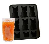 Molde Para Hielo - Molde Para Hielo En Forma De Bulldog Francés | Silicona Suave Extracción Fácil 9 Huecos Antifugas para Bebidas