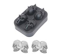 Molde para hielo para congelador, molde de hielo con calavera 3D - Bandeja para bebidas, decoración de Halloween, accesorio de cocina para vino, aperitivos, postres, bebidas frías, reuniones