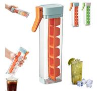 Molde Para Hielos De Una Porción, Bandeja De Hielo Con Mecanismo De Expulsión A Una Mano, Fácil Desmolde Para Bebidas, Café, Cócteles Y Uso Doméstico (Naranja)