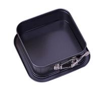 Molde para hornear cuadrado antiadherente de acero al carbono con base móvil y cierre para pasteles.