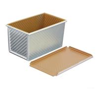 Molde para hornear pan tostado de aleación de aluminio con tapa, agujeros de ventilación sin revestimiento, para el hogar, cocina comercial, plata, 21 x 12 x 11 cm (450 g)