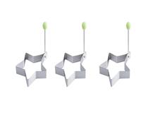 Molde para Huevo Molde moldeador de huevos fritos acero inoxidable, molde for panqueques, herramienta original for moler pasteles, utensilios cocina for hornear, 3 uds(3PCS Star)