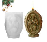 Molde para huevos de Pascua, molde para velas de la Virgen María - Molde de fundición de resina epoxi Virgen María de silicona 3D - Moldes antiadherentes de decoración de Pascua para fundir de resina