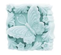 Molde para Jabón de Primavera con Flores y Mariposa en Silicona | 6,6x6,6x2,9 cm | Resistente, Antiadherente y Flexible | Fácil de Usar para Crear Jabones Personalizados