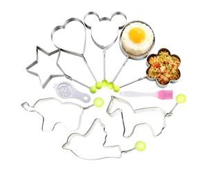 Molde para la cocción de huevos, utensilio de cocina con 8 formas de moldes y pincel, anillos para la cocción de huevos en la cocina - para hamburguesas, ensaladas, sándwich, tortitas y tortitas