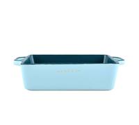 Molde para lasaña Cuadrado de cerámica y Porcelana con asa, Molde Grande para Hornear, Fuente para Horno, Azul, 20 x 15 x 6 cm, 800 ml